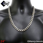 24"men's Stainless Steel Wide 12mm Silver Cuban Curb Link Chain Necklace*n117