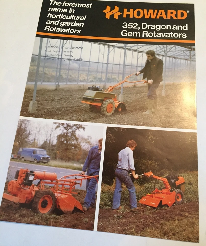 HOWARD Rotavators 352 Dragon & Gem Original 1980s Well Illustrated Sale Brochure - Image 1 of 2