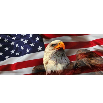 Calcomanía gráfica tinte ventana trasera y bandera americana coche camión 135cmx36cm Foto 1 de 4