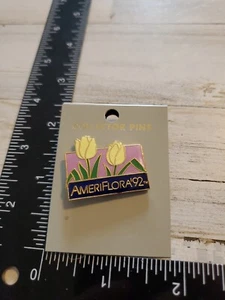 Vintage Ameriflora Convention 1992 Ohio Lapel Hat Pin Flowers Discovery oa - Picture 1 of 2