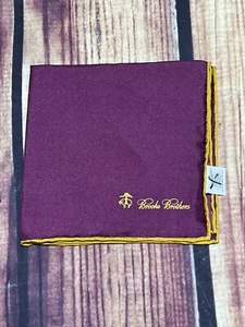 Brooks Brothers One Size Purple Men's Silk Handkerchief 12" X 13" Inches Logo - Picture 1 of 4