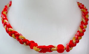 NEW 20" Custom Clasp Braided Sport Red Gold Twisted Tornado Necklace 49ers - Picture 1 of 1