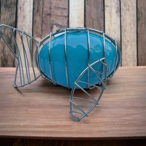 Art Deco Wire and Ceramic Fish Vase New Creative Industries 8”L x 6”W x 5”H EUC - Picture 1 of 11