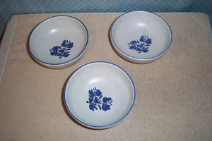 Three Pfaltzgraff USA 5" BOWL YORKTOWNE PATTERN 1976 Hair Line Crack in Each - Picture 1 of 2