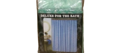 NEW Vtg Shower Curtain Minty Green & Lace Floral with Vinyl Liner & 12 Rings - Image 1 of 2