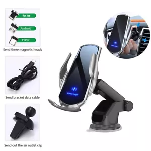 2In1 Wireless Car Charger Automatic Clamping Mount Fast Charging Phone Holder - Picture 1 of 13