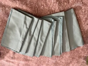 Vtg cloth dinner napkins set of 8 solid green table linens - Picture 1 of 3
