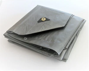 8' x 12' Silver Heavy Duty 12 mil Poly Tarp Tarpaulin Canopy Carport Patio Pool - Picture 1 of 1
