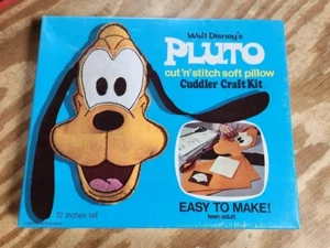 WALT DISNEY'S PLUTO 12" CUDDLER CRAFT CUT 'N' STITCH PILLOW KIT 1973 - NEW - Picture 1 of 2