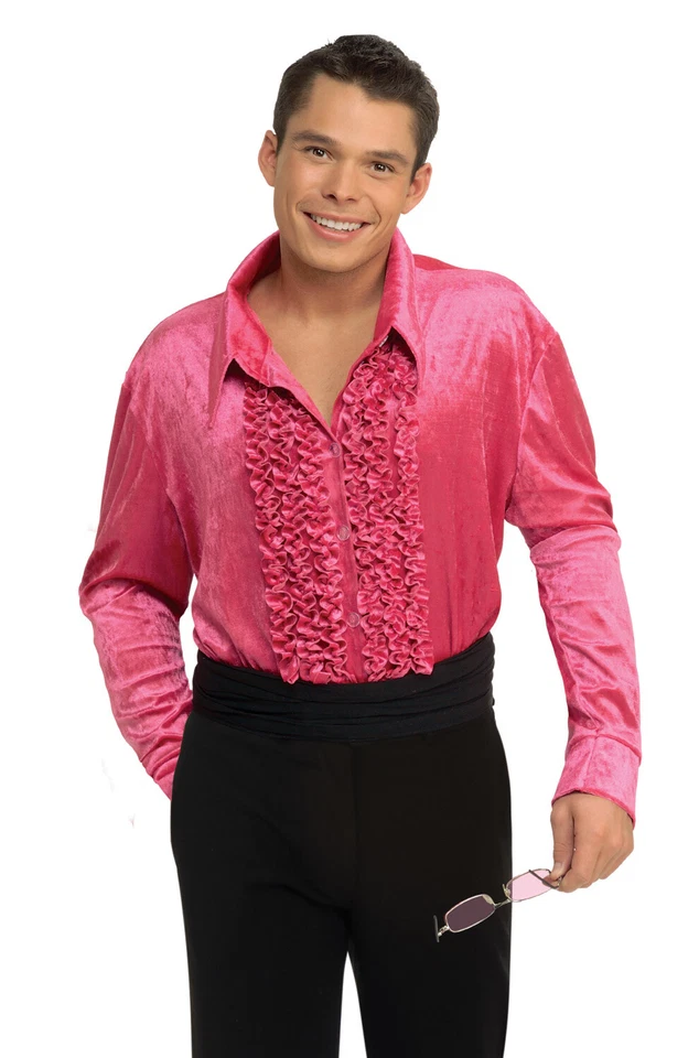 Velvet 1970's Men Adult Disco Shirt (Pink) - Image 1 of 1