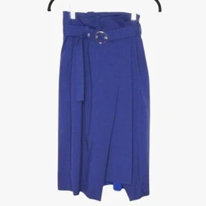 Girdear Women 2 Navy Office Siren Corpcore Downtown Belted Paperbag Waist Skirt - Bild 1 von 7