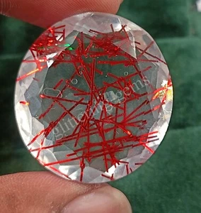 87.85 Ct Oval Cut Red Rutilated Quartz IGL Certified Transparent Loose Gems M25 - Picture 1 of 8