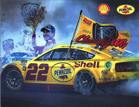 2023 JOEY LOGANO “SHELL PENNZOIL ‘22 CHAMP” #22 NASCAR CUP SERIES POSTCARD Cover