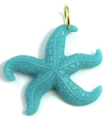 Starfish Charm Necklace Pendant Blue Plastic Beach Jewelry For Women Gift - Image 1 of 4
