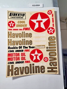Parma Decal Sheet #10628 Havoline Texaco RC Racing Stickers USA Vintage - Picture 1 of 1