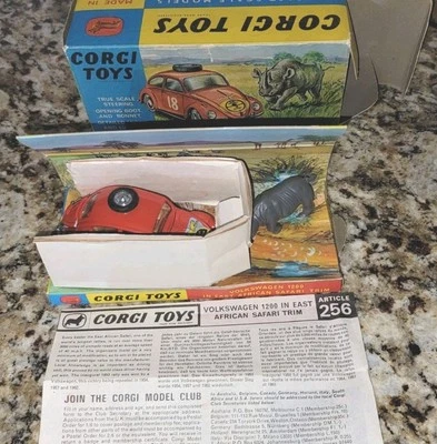Corgi Toys 256 Volkswagen 1200 en moldura de safari de África Oriental nuevo en caja Foto 1 de 3