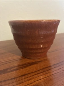 Vintage Bauer Pottery Los Angeles Ringware Mottled Rust Brown Custard Cup - Picture 1 of 23
