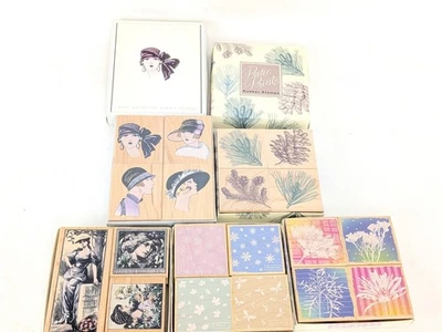 Juegos de estampillas de goma Hero Arts mujeres del pasado en sombreros elegantes agujas conos estaciones Foto 1 de 4