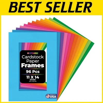 Bright Specialty Frames - Large 11x14 Cardstock Craft Frames, 96 Assorted Colors - Image 1 of 4