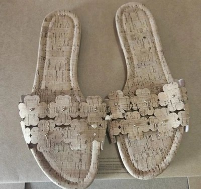 Sandalias Kate Spade naturales margarita florales deslizables de campo talla 9,5 nuevas sin etiquetas Foto 1 de 4