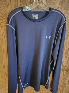 Under Armour Heat Gear Long Sleeve Fitted Blue Shirt Herren XL Base Layer - Bild 1 von 4
