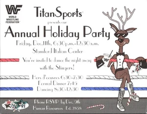 RARE! Original WWF Vince McMahon 1989 Vintage Corporate Holiday Party Invitation - Picture 1 of 4