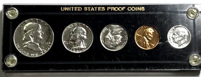 1955 US SILVER PROOF Set in Plastic Holder BRILLIANT  - Image 1 of 4