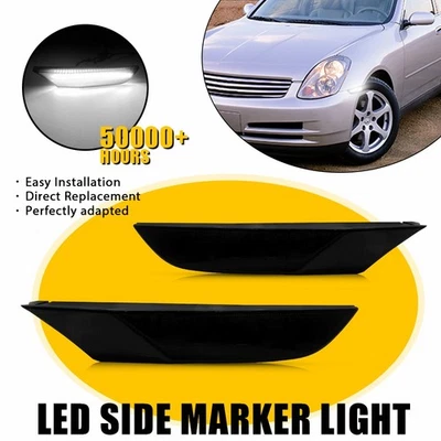 Smoked White LED Front Side Marker Light For 2003-2006 Infiniti G35 Sedan 4-door - Image 1 of 4
