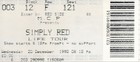 CONCERT TICKET - Simply Red @ Wembley Arena London 20th December 1995