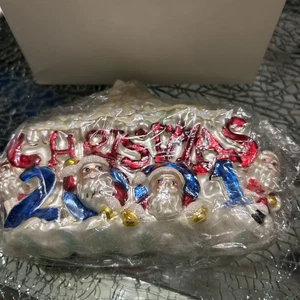 Christopher Radko Santas 2001 Glass Ornament Christmas Dated Santa - Picture 1 of 2