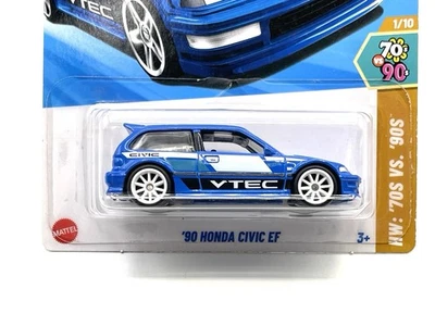 2025 Hot Wheels '90 Honda Civic EF (blue) #28 SUPER CUSTOM WHEEL SWAP by AEB - Image 1 of 4