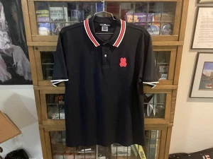 PSYCHO BUNNY Golf-Polo marineblau & rosa gestreift Kragen 100 % Pima-Baumwolle Größe 8 – cool - Bild 1 von 12