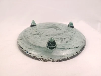 Bandeja de pedestal grande de 9" con patas de vidrio soplado a mano/plato de vela Foto 1 de 4