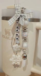 Snowflakes Winter Straw Charm Stanley compatible Artisan USA 2064 - Picture 1 of 5