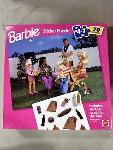 Vintage Mattel Barbie Sticker Puzzle New Sealed Barbie Picnic 41650 C35 - Picture 1 of 2