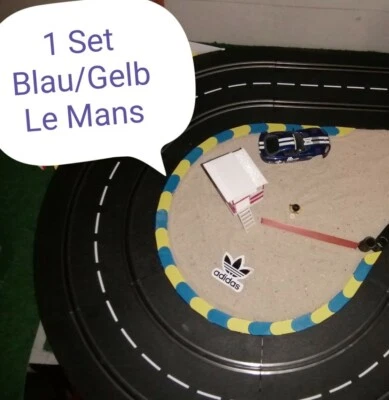 Randstreifen Le Man's 1m für Carrera 124 /132 Blau/Gelb