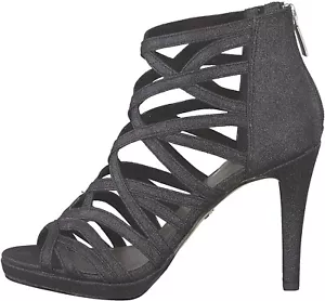 Tamaris Sandali Scarpe Da Donna Tacco Alto 10 Aperte Nero Black Glam Taglia 39 - Bild 1 von 8