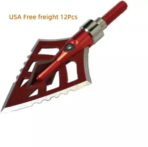 12 Durable Fixed Serrated Blade Broadheads 125Gr 1.18" Cutting Hunting Arrow Tip - Picture 1 of 7