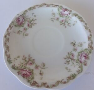 Orleans Z.S. & Co Bavaria Porcelain Tea Saucer Pink Rose Replacement Victorian 