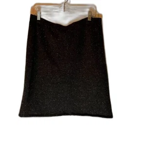 J. Jill Corpcore Business Casual Gray/White Specks Knit Skirt Elastic Waist M - Picture 1 of 5