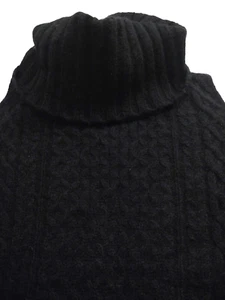 THEORY Turtleneck Thick Wool Blend (S) Cable-Knit Sweater CUTOUT SHOULDERS - Picture 1 of 4