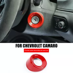 Red Engine Start Stop Key Socket Cover Ring Trim for 2010-2015 Chevrolet Camaro - Imagen 1 de 9