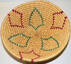 Hand Made Southwestern Style Coil Woven Basket/Bowl Spiral Design 12"
