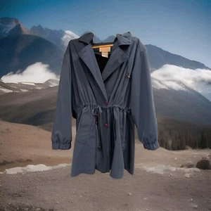 Womens Drawstring Waist Hooded Coat Blue Roaman's Size B4, 24W - Picture 1 of 4