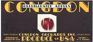 Original 1930s CONGDON half box apple crate label Yakima Washington ice cube - Picture 1 of 2