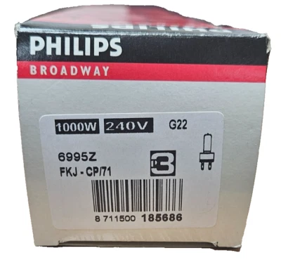 Philips CP71 6995Z Theatre Lighting Lamp 1000w G22 Stage Bulb 240v Vintage - Image 1 of 2