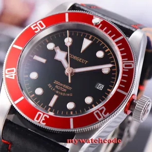 41 mm CORGEUT esfera estéril negra bisel rojo cristal zafiro reloj automático para hombre - Imagen 1 de 10