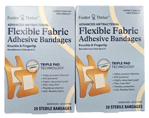 F&T Finger / Knuckle Bandages Fabric Advanced Antibacterial 20ct ( 2 boxes ) / - Picture 1 of 3