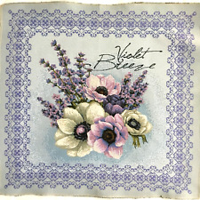 Gobelin Tapisserie Tapestry Paneel Lavendel Violet Blumen Basteln Stoff 48x46 cm