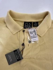 Jos A Bank Travelers Collection Yellow Medium Short Sleeve Polo - Picture 1 of 4
